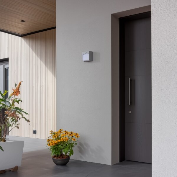 Brilagi -LED Vonkajšie nástenné svietidlo so senzorom TERNI LED/12W/230V šedá IP44