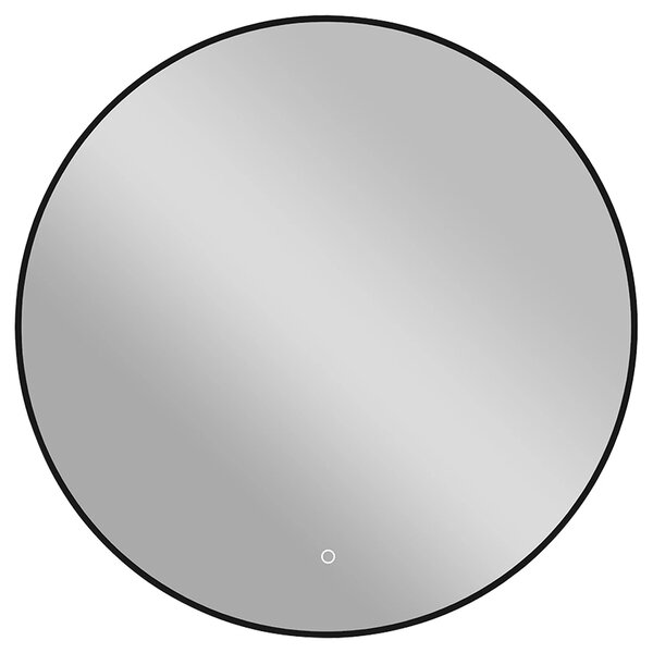 CERANO - Kúpeľňové LED zrkadlo Velo, kovový rám - čierna matná - Ø 60 cm