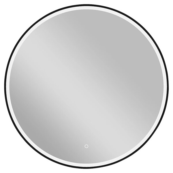 CERANO - Kúpeľňové LED zrkadlo Vito, kovový rám - čierna matná - Ø 60 cm