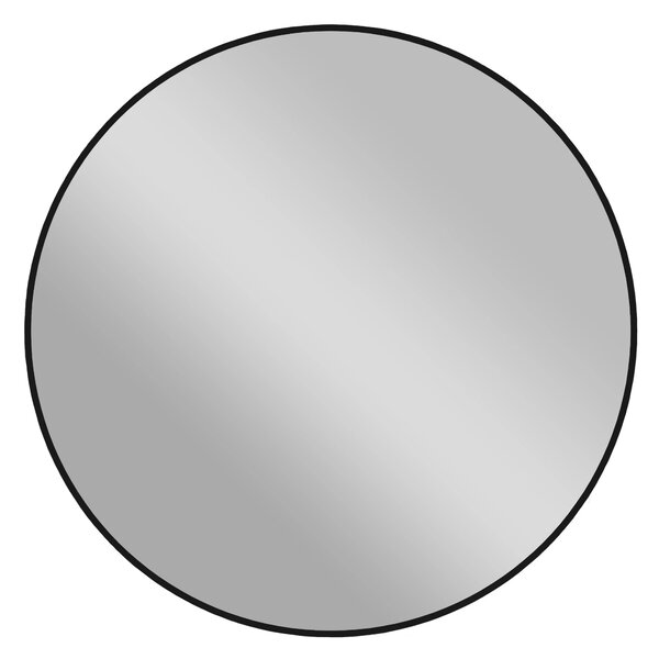 CERANO - Kúpeľňové zrkadlo Vado, kovový rám - čierna matná - Ø 60 cm
