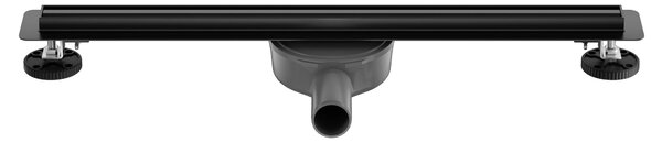 CERANO - Sprchový odtokový žľab Slim, sifón otočný 360 ° - nerez - DN40 - čierna matná - 64 cm