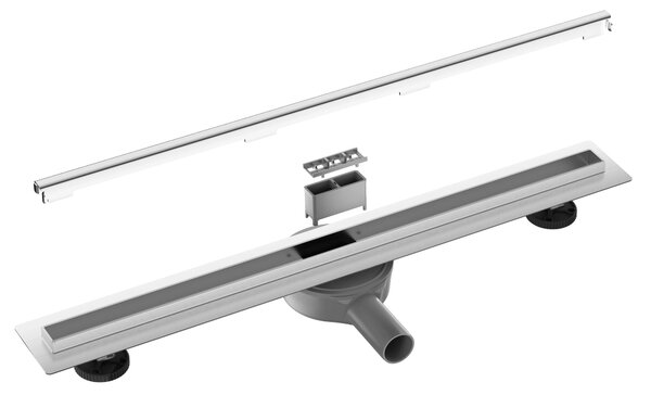 CERANO - Sprchový odtokový žľab Slim, sifón otočný 360 ° - nerez - DN40 - 64 cm