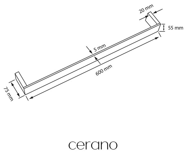 CERANO - Nástenný držiak na uteráky Marcell - chróm - 60 cm