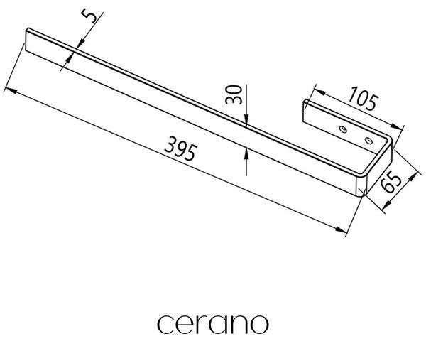 CERANO - Nástenný držiak na uteráky Patrizio - chróm - 39,5 cm