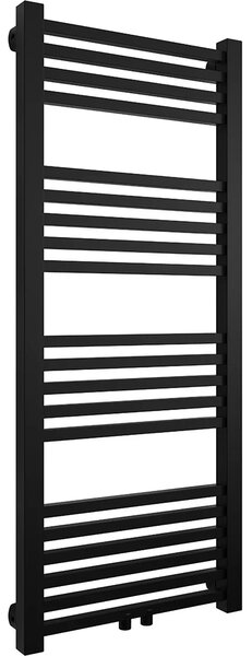 CERANO - Kúpeľňový radiátor Franko - stredové pripojenie 50mm/bočné - 392W - čierna matná - 1200x500 mm