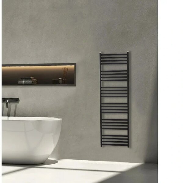 CERANO - Kúpeľňový radiátor Fulgiduson - bočné pripojenie - 765W - čierna matná - 1800x530 mm
