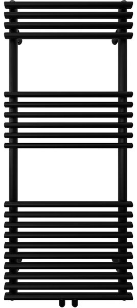 CERANO - Kúpeľňový radiátor Luigi - stredové pripojenie 50mm/bočné - 545W - čierna matná - 1200x500 mm
