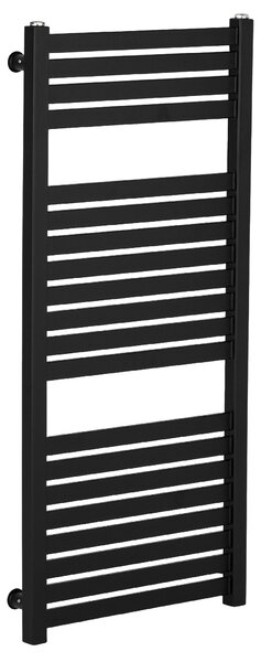 CERANO - Kúpeľňový radiátor Vincenzo - bočné pripojenie - 300W - čierna matná - 970x450 mm