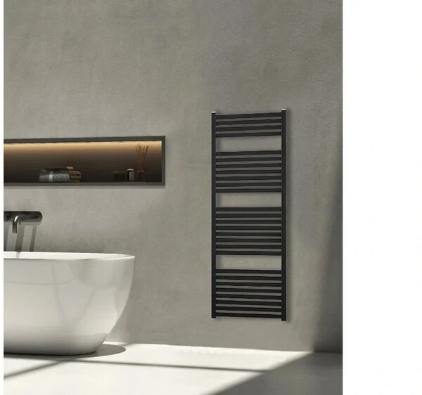 CERANO - Kúpeľňový radiátor Vincenzo - bočné pripojenie - 500W - čierna matná - 1330x450 mm