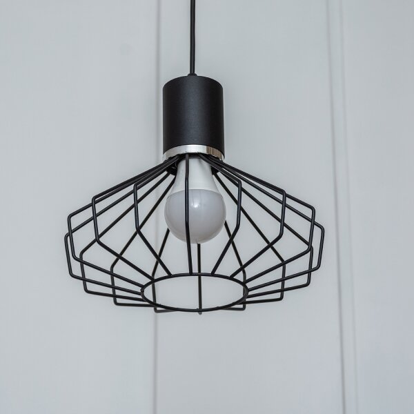Luster na lanku SOLANO 1xE27/15W/230V čierna/lesklý chróm