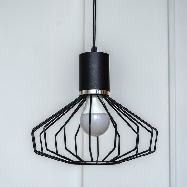 Luster na lanku SOLANO 1xE27/15W/230V čierna/lesklý chróm
