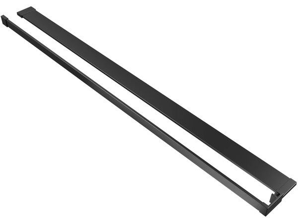 CERANO - Polička / držiak na uteráky pre sprchovú zástenu - 8-10 mm - 30 až 160 cm - čierna matná