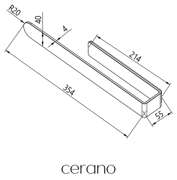 CERANO - Samolepiaci držiak na uteráky Donatello - chróm - 35,4 cm