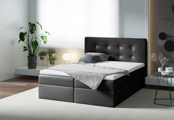 Čalúnená posteľ MEZI + topper, 180x200, madryt 1100