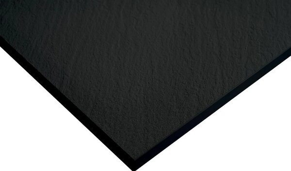 CERANO - Sprchová vanička štvorcová Pablo - SMC/minerálny kompozit - štruktúrovaná čierna matná - 70x70x3 cm