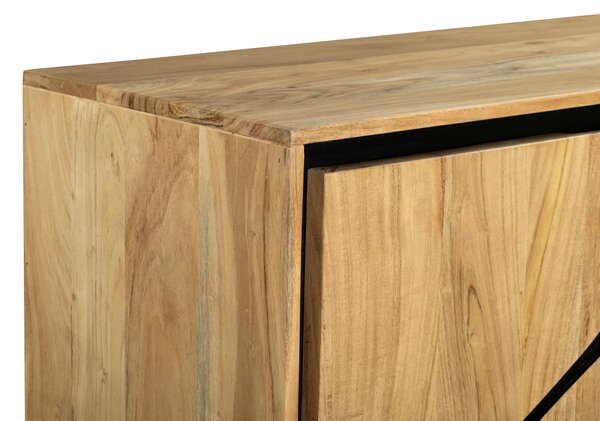 KOMODA, akácia, čierna, farba akácie, 100/115/40 cm Ambia Home - Komody