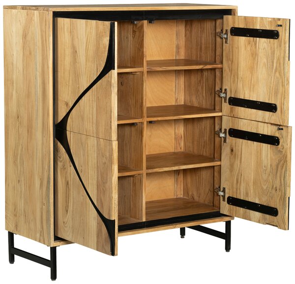 KOMODA, akácia, čierna, farba akácie, 100/115/40 cm Ambia Home - Komody