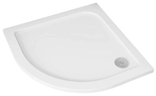 CERANO - Sprchová vanička štvrťkruhová Piato - liaty mramor - biela lesklá - 80x80x3 cm