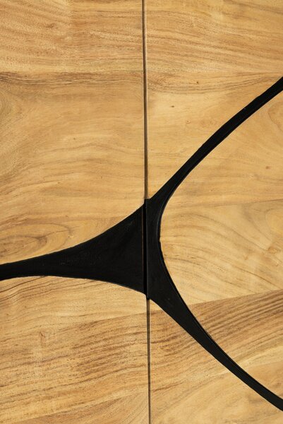 ŠIROKÁ KOMODA, akácia, čierna, farba akácie, 160/85/40 cm Ambia Home - Komody