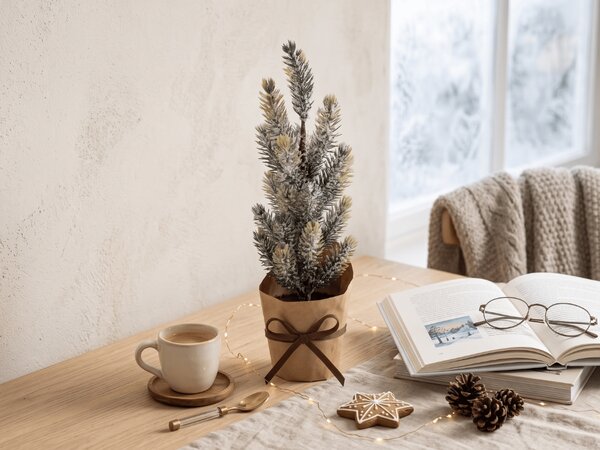 Dekoratívny vianočný stromček FROSTY TREE v kvetináči 22 cm