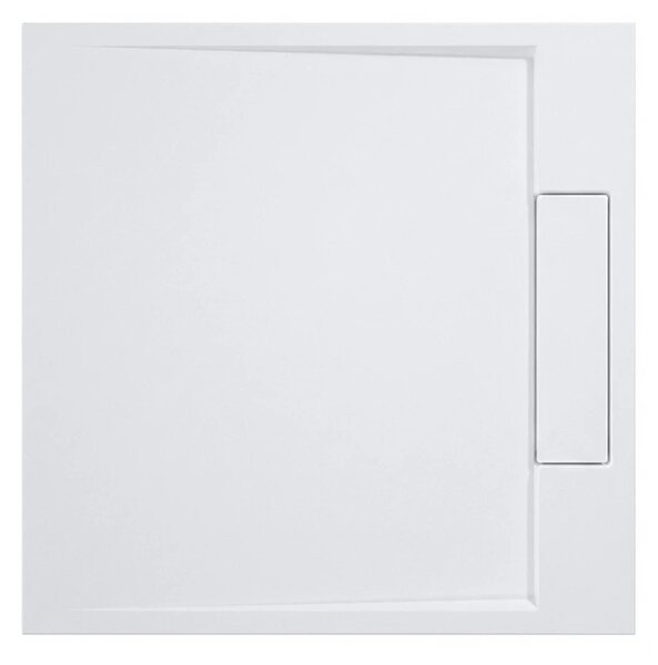 CERANO - Sprchová vanička štvorcová Loro - liaty mramor - biela matná - 90x90x3, 5 cm