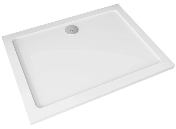 CERANO - Sprchová vanička obdĺžniková Piato - liaty mramor - biela lesklá - 80x70x3 cm
