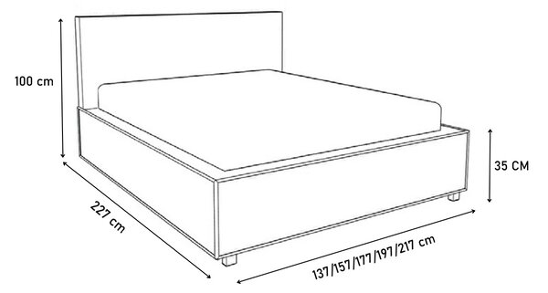 Čalúnená posteľ AMBER, 200x200, soft 17