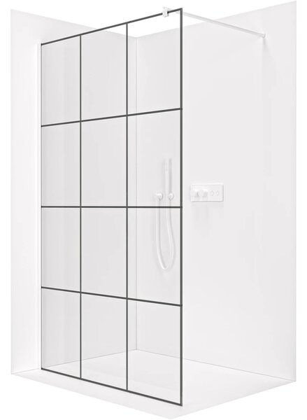 CERANO - Sprchová zástena Walk-in Onyx Round Ľ/P - 8 mm - guľatá vzpera - biela matná, industriálne sklo - 90x200 cm