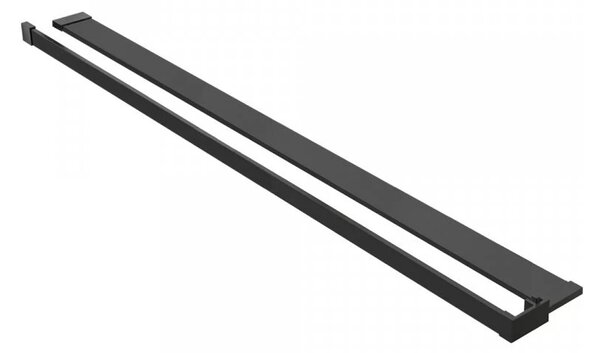 CERANO - Sprchová zástena Walk-in Onyx Round Ľ/P - 8 mm - guľatá vzpera + polička/držiak na uteráky - čierna matná, grafitové sklo - 40x200 cm
