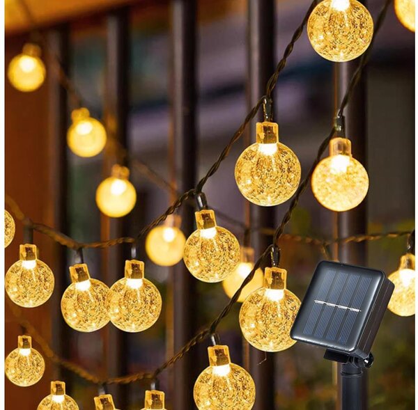 Brilagi - LED solárny svetelný reťazec BUBBLE 100xLED/8 funkcií 10 m IP65 teplá biela