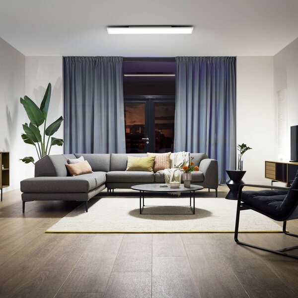 Philips Hue Aurelle LED panel hranatý, 120 x 30 cm, Biela / opálová, Obývacia izba / jedáleň, kov, Moderný, Stropné svetlo