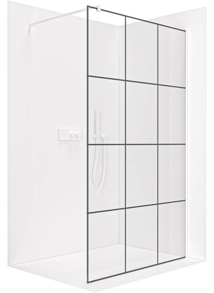 CERANO - Sprchová zástena Walk-in Onyx Round Ľ/P - 8 mm - guľatá vzpera - biela matná, industriálne sklo - 90x200 cm