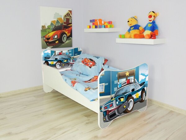 Detská posteľ s obrázkom 160x80 - Polícia (Detská posteľ Polícia 160x80 bez úložného priestoru)