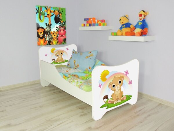 Detská posteľ s obrázkom 160x80 - Levíča (Detská posteľ Levíča 160x80 bez úložného priestoru)
