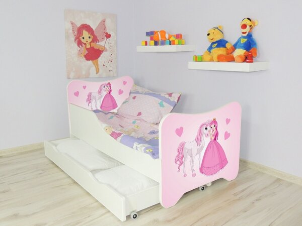 Posteľ s úložným priestorom 140x70 - Princezná (Detská posteľ Princezná s úložným priestorom 140x70)