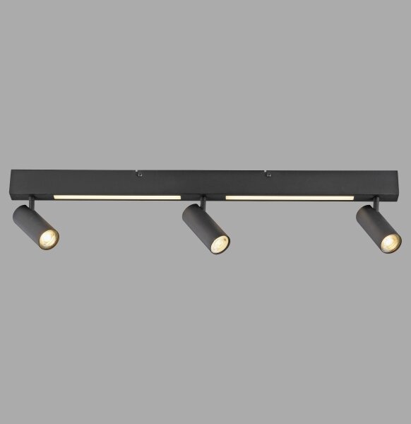Schöner Wohnen 11794-18 - LED bodové svietidlo DANTE 3xGU10/10W+LED/14,4W čierne