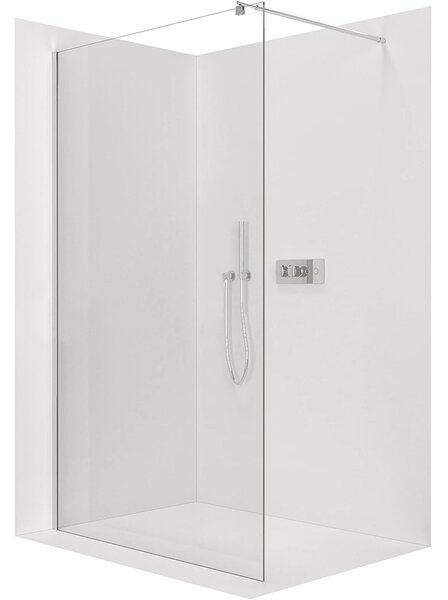 CERANO - Sprchová zástena Walk-in Onyx Round L/P - 8 mm - okrúhla vzpera - chróm, transparentné sklo - 40x200 cm