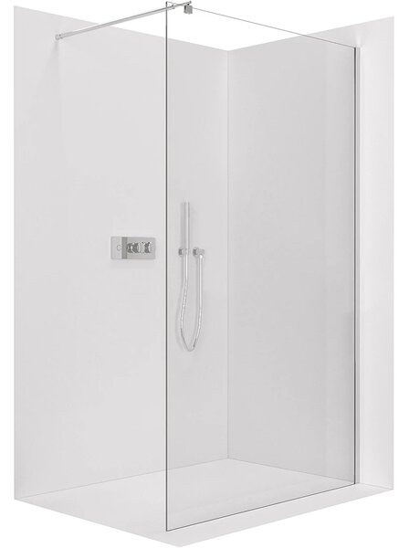 CERANO - Sprchová zástena Walk-in Onyx Round L/P - 8 mm - okrúhla vzpera - chróm, transparentné sklo - 40x200 cm