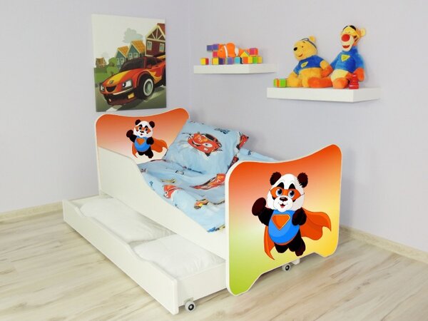 Posteľ s úložným priestorom 140x70 - Panda (Detská posteľ Panda s úložným priestorom 140x70)