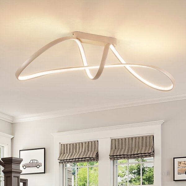Brilagi-LED Stmievateľný prísadený luster TWISTER LED/60W/230V 3000-6000K béžový + diaľkové ovládanie