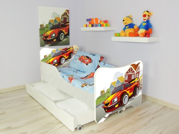 Posteľ s úložným priestorom 140x70 - Auto (Detská posteľ Auto s úložným priestorom 140x70)