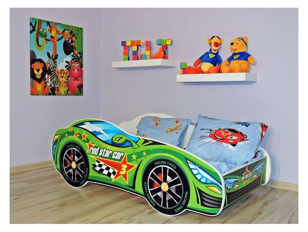 Detská posteľ Racing zelený 160x80 (Detská posteľ Racing zelený 160x80 bez úložného priestoru)