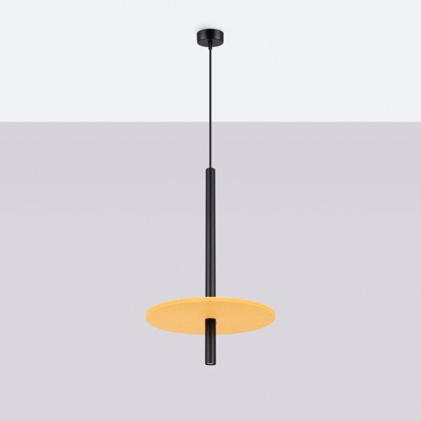 Sollux SL.1880 - Závesný luster FELTRO na lanku 1xG9/8W/230V čierna/žltá