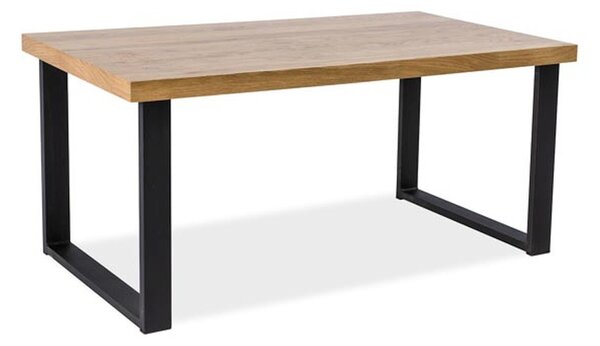 Jedálenský stôl HUMBERTO, 75x90x150, dub/čierna