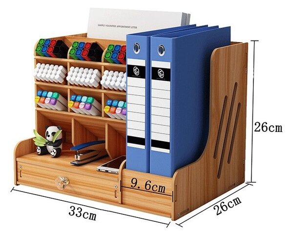 DIY organizér na písacie potreby so zásuvkou svetlé drevo 150 Svetlé drevo