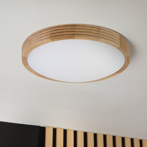 Brilagi - LED stropné svietidlo CARVALHO MODERN SLIM 2xE27/60W/230V, priemer 37,5 cm, dub