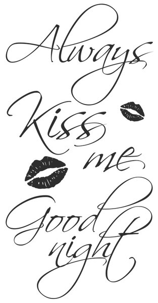 Nálepka na stenu Always kiss me good night Farba: Levanduľová, Rozmery: 50 x 100 cm