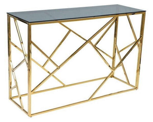 Konzolový stolík ESCADA C, 120x78x40, sklo/zlatá