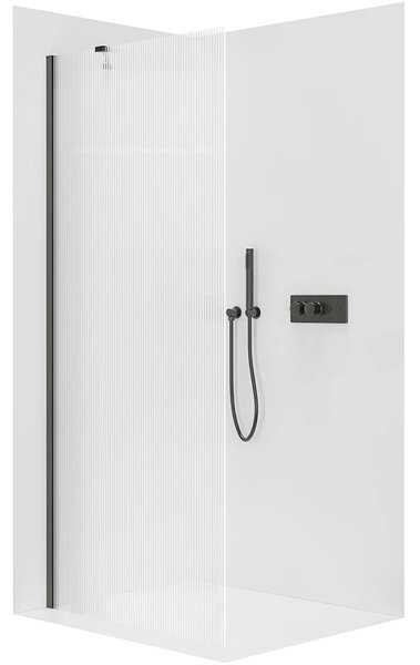 CERANO - Sprchová zástena Walk-in Onyx YL/P - 8 mm - čierna matná, ryhované sklo - 50x200 cm
