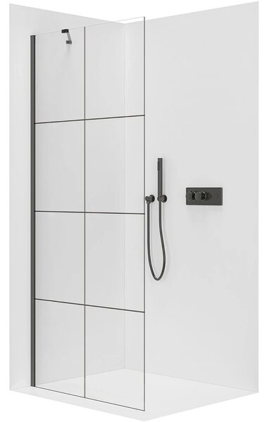 CERANO - Sprchová zástena Walk-in Onyx YL/P - 8 mm - čierna matná, industriálne sklo - 90x200 cm